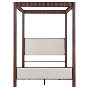 Zimmerlee 89-inch Metal Eastern King Canopy Bed Rust Brown