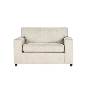  this transitional set is at home in any dÃ©cor. Both pieces feature square arms 