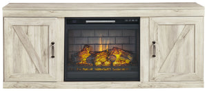 Bellaby - Whitewash - 5-Piece Entertainment Center With Electric Fireplace