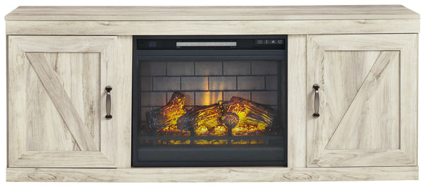 Bellaby - Whitewash - 5-Piece Entertainment Center With Electric Fireplace