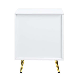 Gaines - Nightstand - White High Gloss Finish