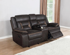 Greer - Upholstered Motion Reclining Loveseat - Brown