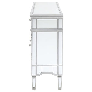 Duchess - 5-Drawer Mirrored Storage Accent Cabinet - Silver