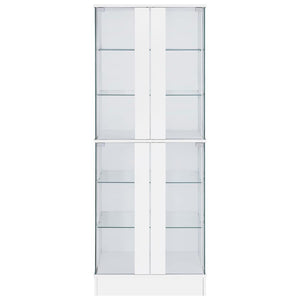 Cabra - 4-Door LED Curio Display Cabinet - White High Gloss