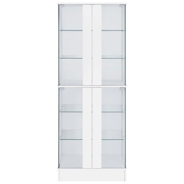 Cabra - 4-Door LED Curio Display Cabinet - White High Gloss