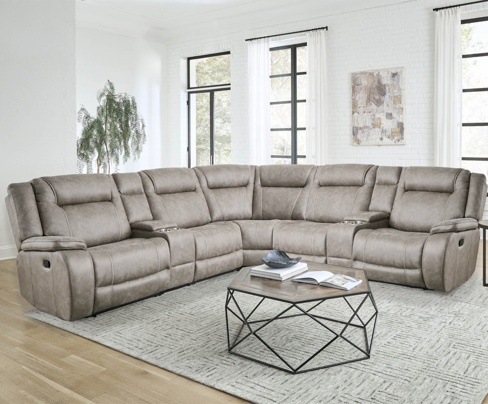 Plush, stuffed, and easy, the Blake Reclining Sectional will feel at home in most any living space. Easy to clean (just wipe the high-performance fabric with a soft cloth!) and easy to operate (simply pull the latch to utilize motion functions!), Blake of