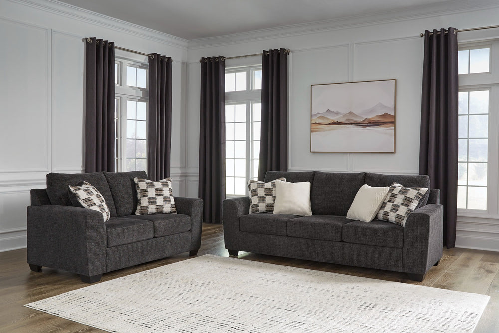 Loreo Sofa & Loveseat Ebony