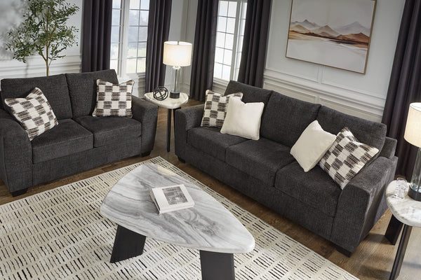 Loreo Sofa & Loveseat Ebony