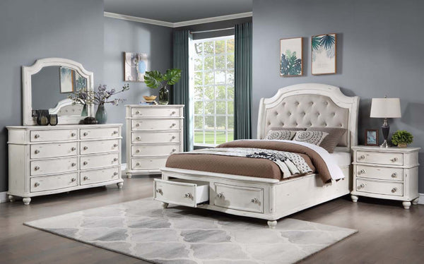 Jaqueline - Eastern King Bed With Storage - White