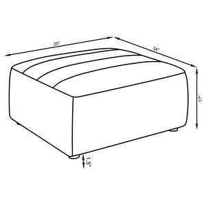 Sunny - Square Upholstered Ottoman - Dark Charcoal