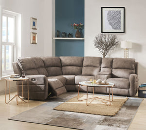 The sleek and stunning Olwen power reclining sectional sofa fuses charm and design to create the ultimate in relaxation. This modern L-shaped sectional sofa set will perfectly accommodate any contemporary living room setting providing luxury and comfort. 