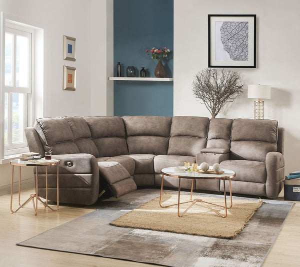 The sleek and stunning Olwen power reclining sectional sofa fuses charm and design to create the ultimate in relaxation. This modern L-shaped sectional sofa set will perfectly accommodate any contemporary living room setting providing luxury and comfort. 