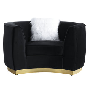  black velvet upholstery for an irresistible focal point to any living room or other seating ar