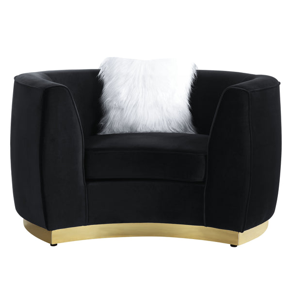  black velvet upholstery for an irresistible focal point to any living room or other seating ar