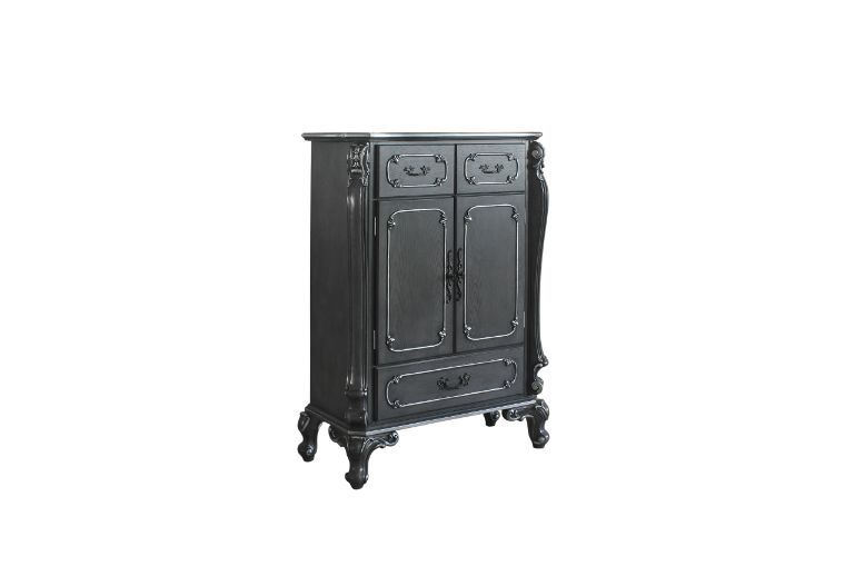 Designed for fans of our previous Vendome and Dresden collections, our House Delphine bedroom set embodies the romance of traditional design with a lighter touch. Each piece is hand-finished in sophisticated gray hues, and feature ornamental curves and fl