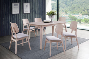 Oscar - Rectangle Table & 6 Chairs - White Ash