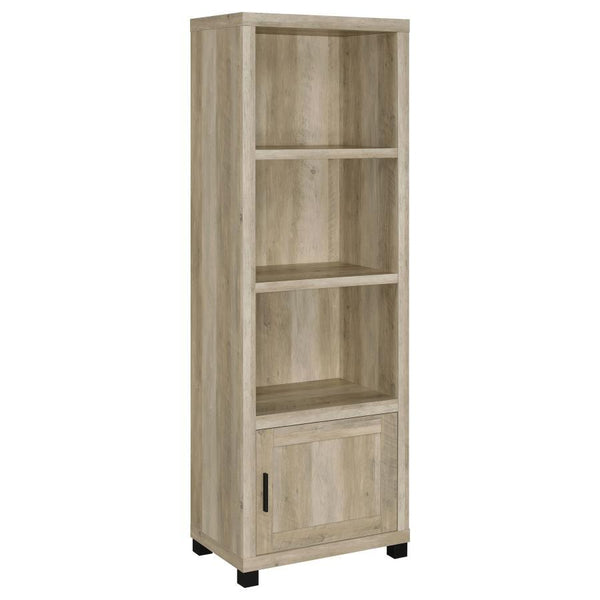 Conveniently designed in a vertical orientation, the Sachin media tower saves precious space in your compact or large living space. Make the most of a rustic look with a tower built of wood products with engineered veneer. Earth-inspired finishes mesh wit