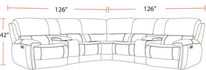 Empire - 7 Piece Modular Power Reclining Sectional With Power Adjustable Headrests With 2 Consoles - Verona Ivory