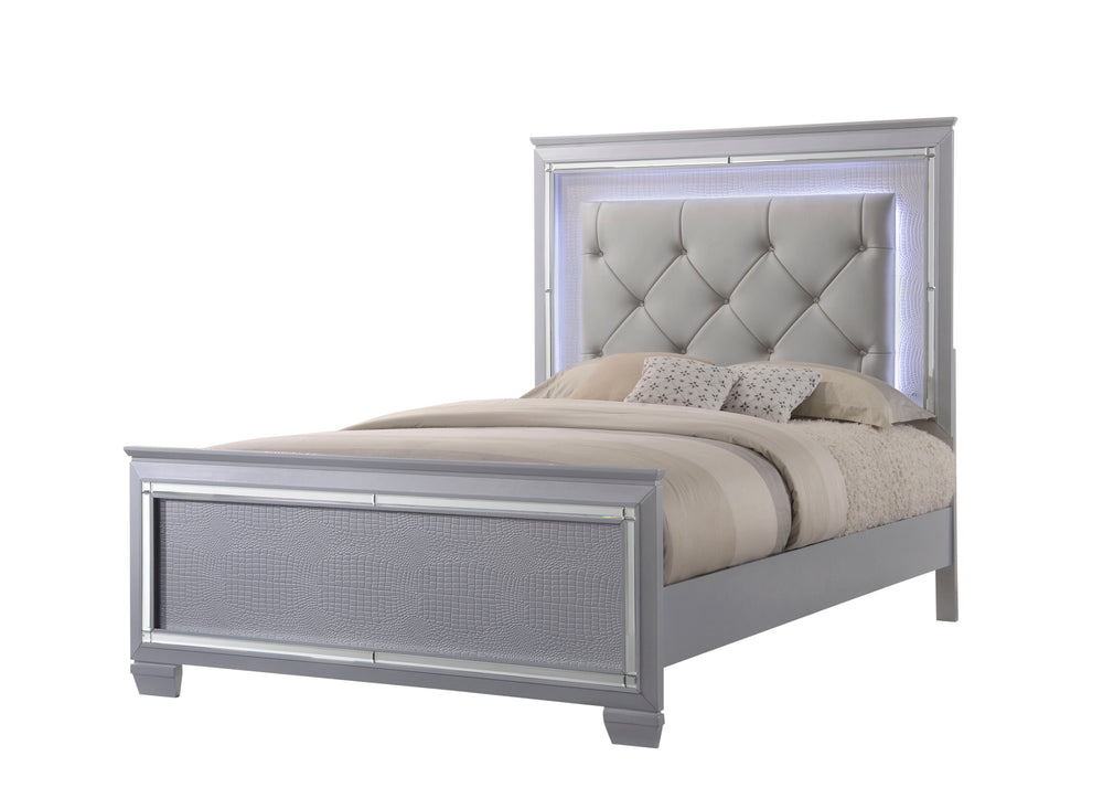 Lillian-Uph Queen Bed-Gray<h4><b>Lillian - Queen Footboard With Slats - Gray</b></h4> <table width="100%"><colgroup><col style="width: 30%"> <col style="width: 70%"> </colgroup> <tbody> <tr> <td>Dimensions</td> <td> 63.78"L x 88.10"D x 65.00"H</td> </tr> 