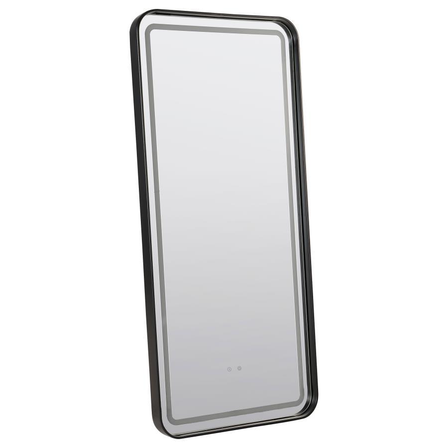 This standing full-length mirror combines elegance and functionality, featuring an LED-lit frame with three adjustable color optionsâ€”warm yellow, neutral white, and cool blue. Perfect for getting ready in any lighting condition, this mirror includes an 