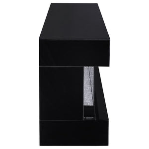 Vallerie - TV Stand With Visual Flame Box - Black