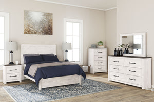 Gerridan - 4 Pc. - Dresser, Mirror, Full Panel Bed - White / Gray