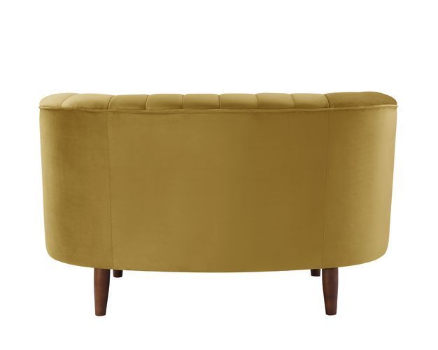 An ode to mid-century modern, the Millephri collection will help achieve this modern aesthetic. The pocket coil foam seating gives off the feel of sitting on a plush cloud. The pieces are upholstered in a gorgeous velvet fabric and feature deep channel tu