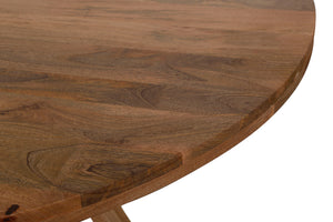 Crossings - Round Dining Table With 4 Upholstered Chairs - Brown & Red