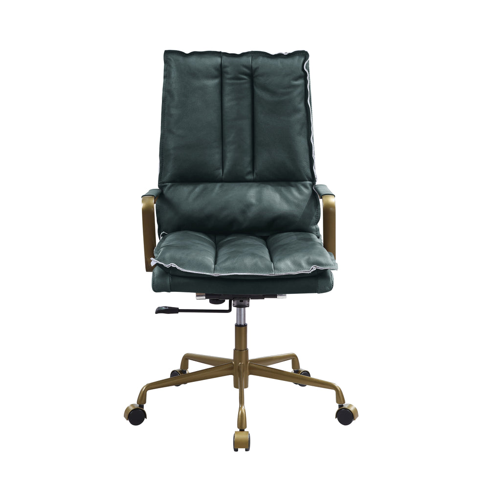 Swivel Office Chair(360 Degree) Adjustable Seat Height Wheels Included5-Star Base w/CastersTop Grain LeatherUpholstered Seat and Back Cushion<br/><br/><b>Product Features</b><ul><li>wivel Office Chair(360 Degree)â€§ Adjustable Seat Heightâ€§ Wheels Includ