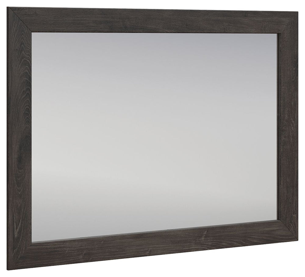 Find serene simplicity in the clean lines and dark neutral tones of this bedroom mirror. Itâ€™s a sincere approach to modern elegance, giving you high style at a great value. And with the flexibility to hang the mirror two ways or mount it to the matching