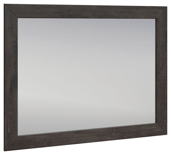 Find serene simplicity in the clean lines and dark neutral tones of this bedroom mirror. Itâ€™s a sincere approach to modern elegance, giving you high style at a great value. And with the flexibility to hang the mirror two ways or mount it to the matching