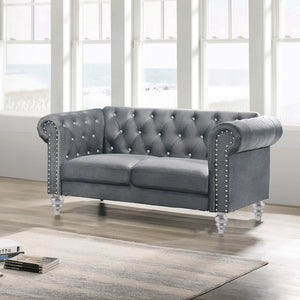 Emma Crystal - Loveseat - Gray