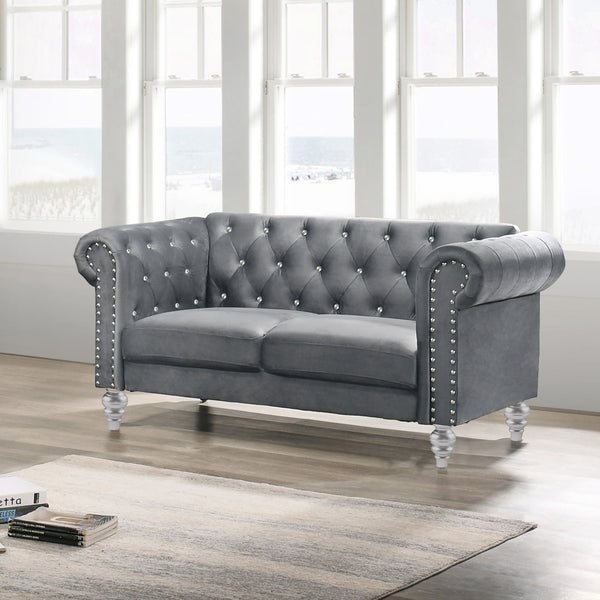 Emma Crystal - Loveseat - Gray