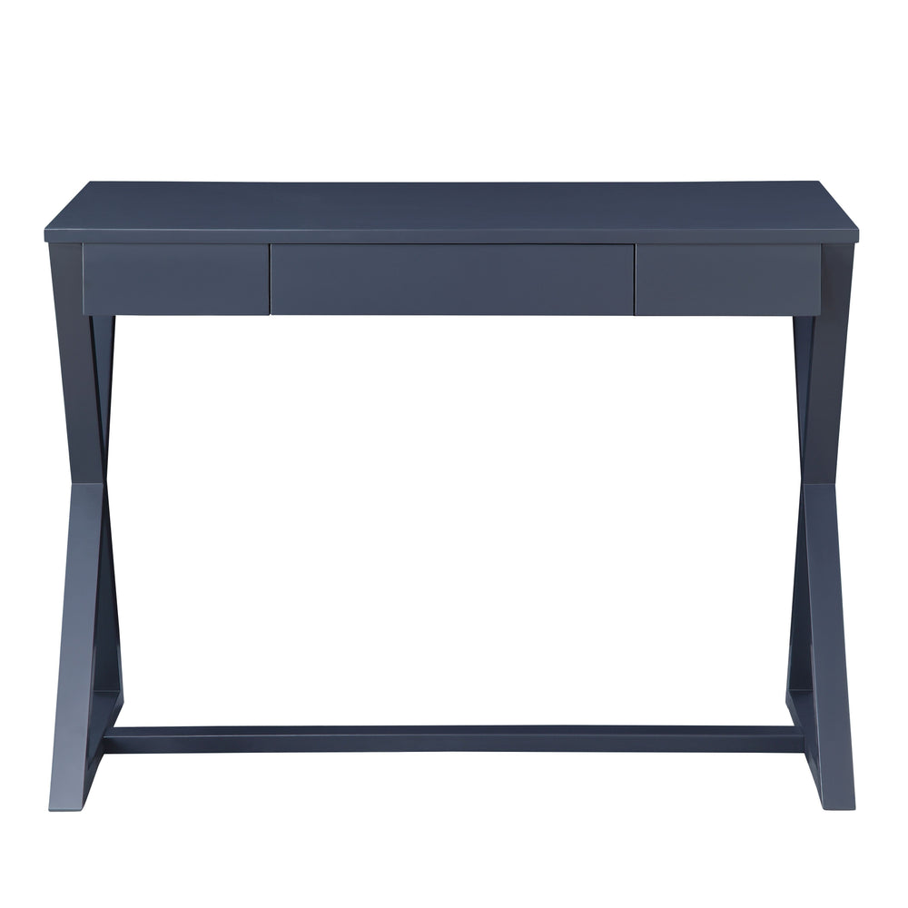 Rectangular Table TopX-Shape Wooden BaseStorage: 1 Drawer 2/3 Extension Drawer GlideEnglish Dovetail Front & BackWood Center Glide<br/><br/><b>Product Features</b><ul><li>Rectangular Table Top</li><li>X-Shape Wooden Base</li><li>Storage: 1 Drawer</li><li>