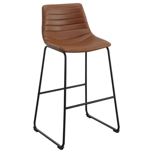 Zuni - Faux Leather Upholstered Bar Chair (Set of 2) - Saddle
