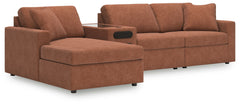 Looking cool and contemporary is great. But when it comes down to it, youâ€™re all about low-maintenance lounging. With the performance fabric on this sectional with chaise, cleaning spills is a breeze. Its customizable modular design caters to your ever-