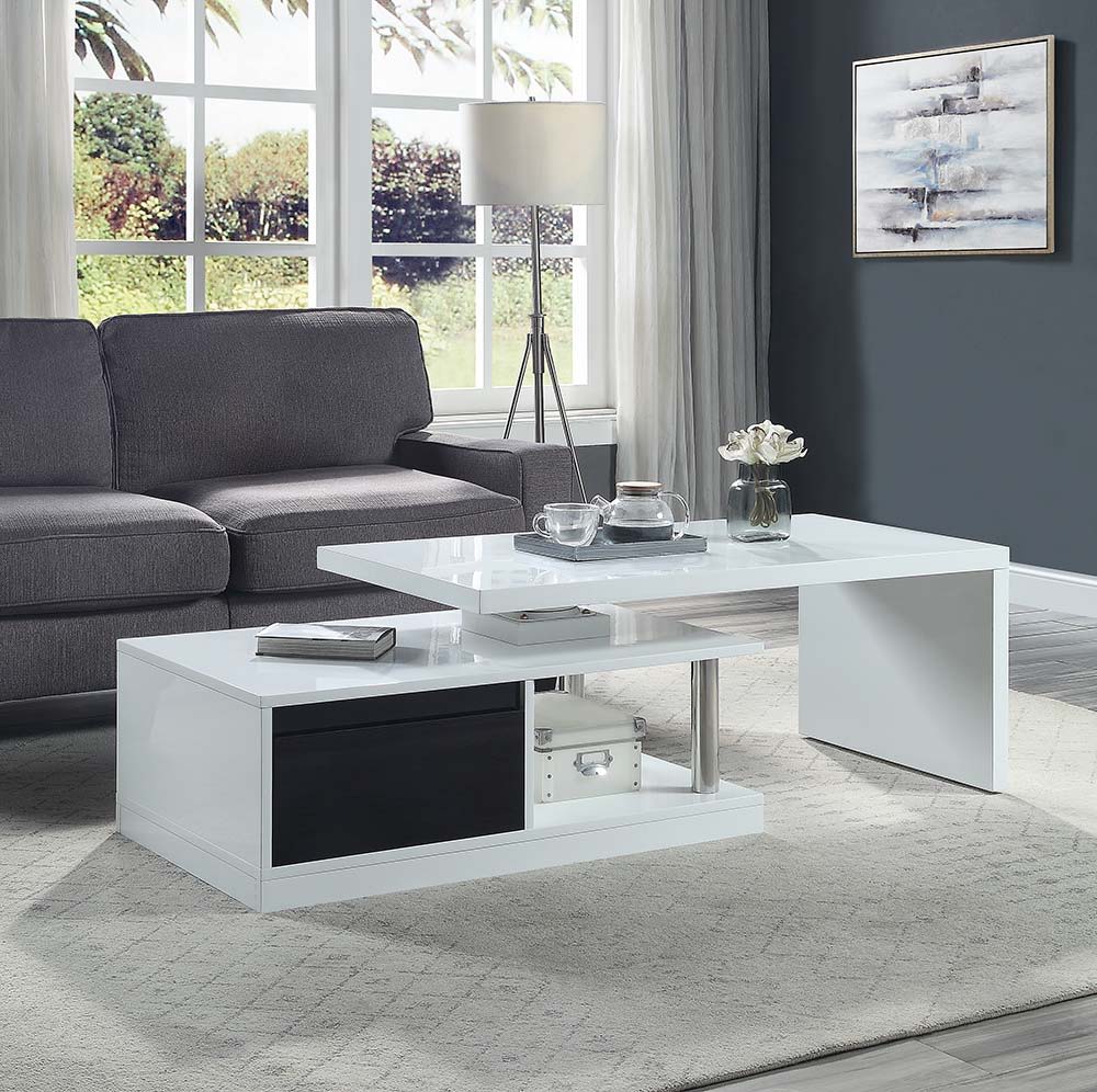 Buck II - Coffee Table - White - 63-"