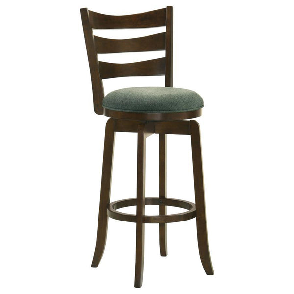 Revel in the timeless charm of this classic wood bar stool, where traditional design and modern functionality blend seamlessly. The 360-degree swivel invites engagement and ease, whether it-'s a casual brunch or an intimate evening. Its distinctive back d