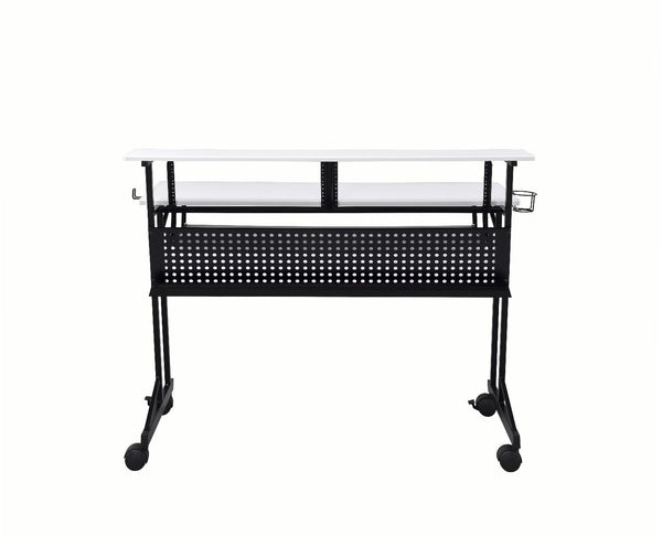  this Suitor Music Recording Studio Desk offers style without sacrificing function. The shelves are intended to make your working space neat and organized and also keep the monitor at an eye-level for comfortable viewing.
