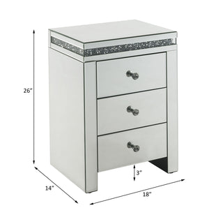 Noralie - Accent Table - Mirroed & Faux Diamonds