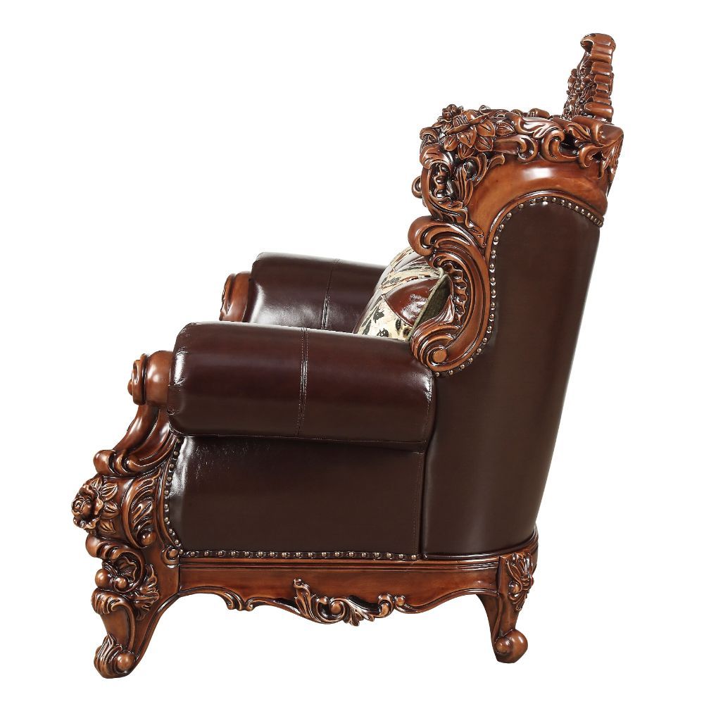 With espresso color and classic crafted design will let your living room never go out of fashion. The Forsythia collection is a traditional design, with its classics curve upholstered tight back wrapping around with an elegant cut out at the center top. T