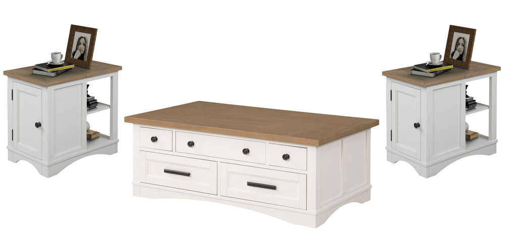 Add style and functionality to your seating area with this innovative Cocktail Table with Lift Top from the Americana Modern Collection. The innovative lift top opens and extends to create a flexible surface for working or eating. Its clean lines and vint
