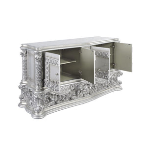  the Valkyrie Bedroom Collection provides the feeling of luxury and sophistication. Ornate carvings with floral scroll design on each piece boast extravagant silhouette