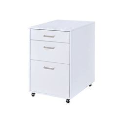 Keep your personal files safe and mobile with this Coleen file cabinet. The perfect size for personal use, including casters make this cabinet easy to move. The bottom larger drawer is the right size for file folders, middle box drawer is perfect for supp
