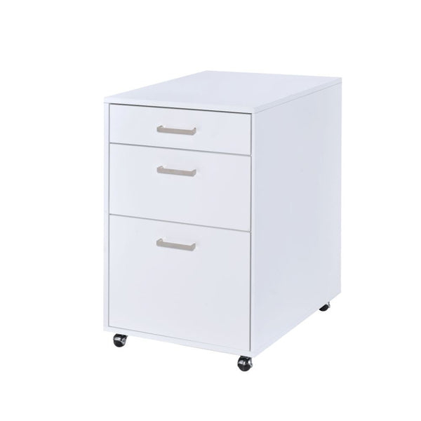 Keep your personal files safe and mobile with this Coleen file cabinet. The perfect size for personal use, including casters make this cabinet easy to move. The bottom larger drawer is the right size for file folders, middle box drawer is perfect for supp