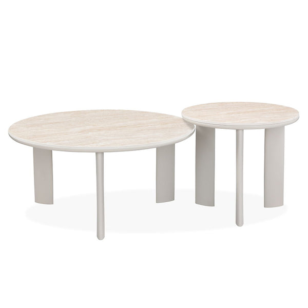 Ingram - Coffee Table - Sintered Stone & Light Gray Finish
