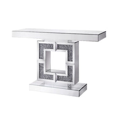 The Noralie Console Table will add a contemporary touch to any room in your home. With its clean lines, this brilliant rectangular occasional table showcases a distinctive style for an intriguing look. The table features a fully mirrored beveled table top