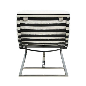 Qortini - Chaise - White Teddy Sherpa & Stainless Steel