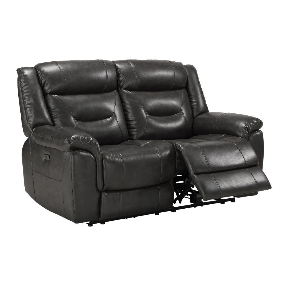 KD Back, Power Motion Reclining Function (NO Console) â€¢ Tight Back & Seat Cushion (2+2) â€¢ Features: Horizontal Tufted, 2 USB Charging Docks w/External Latch Push-Button â€¢ CONSTRUCTION â€¢â€¢ SEAT: Pocket Coil, Zig-Zag Spring, Inside Frame: Wood, Foa