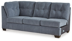 This left-arm facing sofa is made with polyester upholstery. Pairs with other items in the series to make a sectional.<br><br><b>Additional Dimensions</b><br><ul><li>Arm height: 38-"</li><li>Seat depth: 23-"</li><li>Seat height: 20-"</li><li>Top of cushio